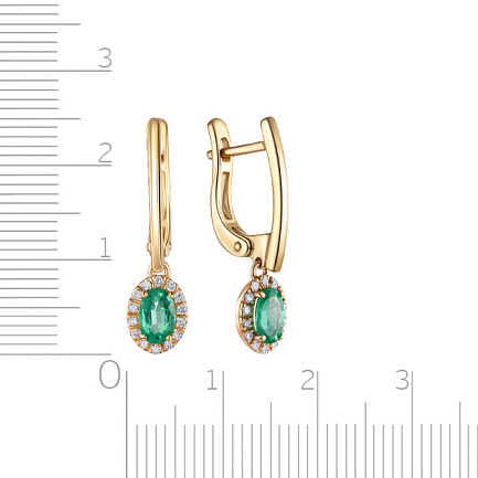 Серьги с английским замком из желтого золота