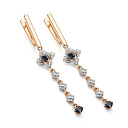 Серьги с английским замком из красного золота с бриллиантами