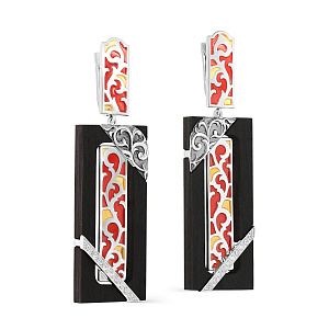 Серьги с английским замком из серебра с фианитами