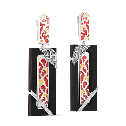 Серьги с английским замком из серебра с фианитами