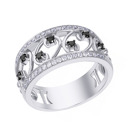 Кольцо из белого золота с бриллиантами