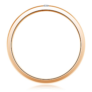 Кольцо обручальное из красного золота с бриллиантами