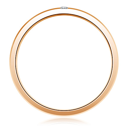 Кольцо обручальное из красного золота с бриллиантами