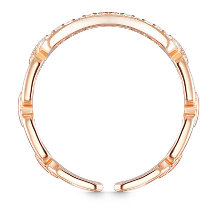 Кольцо из серебра с позолотой, фианитом