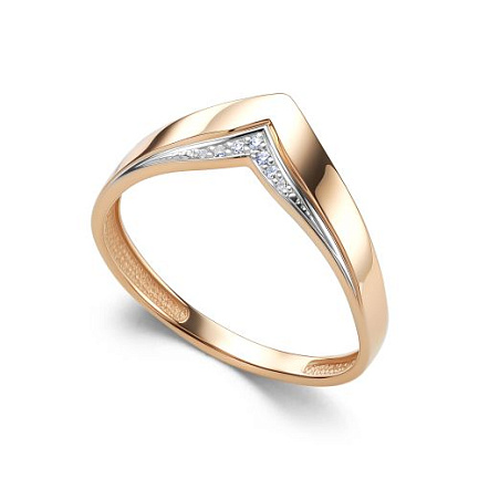 Кольцо из красного золота с бриллиантами