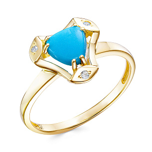 Кольцо из желтого золота с бриллиантом