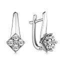 Серьги с английским замком из белого золота с бриллиантами