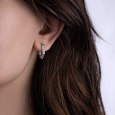 Серьги с английским замком из серебра с фианитом