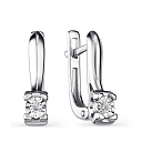 Серьги с английским замком из серебра с бриллиантами