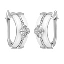 Серьги с английским замком из серебра с керамикой