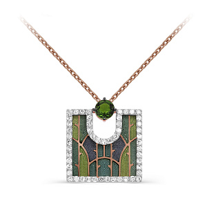 Колье из красного золота с бриллиантами