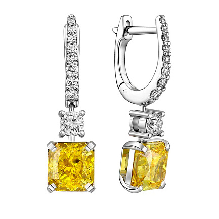 Серьги из белого золота с бриллиантами