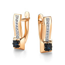 Серьги с английским замком из красного золота с бриллиантами