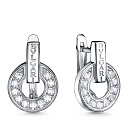 Серьги с английским замком из серебра с фианитами