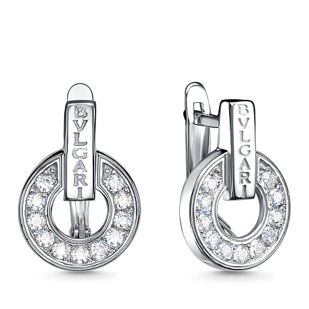 Серьги с английским замком из серебра с фианитами