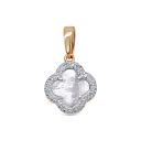 Подвеска из красного золота с бриллиантами, перламутром