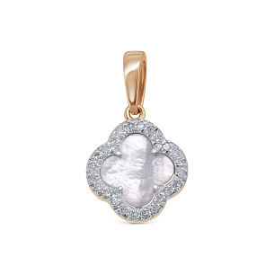 Подвеска из красного золота с перламутром