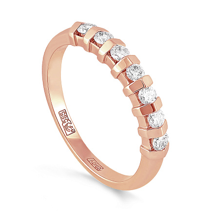 Кольцо из красного золота с бриллиантами