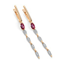 Серьги с английским замком из красного золота с бриллиантами