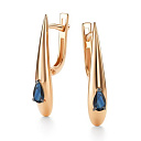 Серьги с английским замком из красного золота с сапфирами