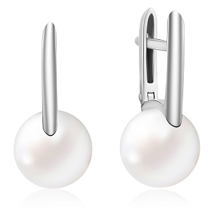 Серьги из белого золота с жемчугом