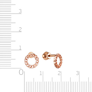 Пусеты из серебра с золочением