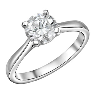 Кольцо из белого золота с бриллиантом