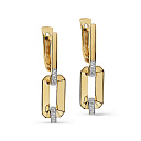 Серьги с английским замком из желтого золота с бриллиантами