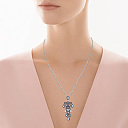 Подвеска из белого золота с сапфирами, топазами