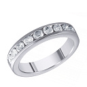 Кольцо обручальное из белого золота с бриллиантами