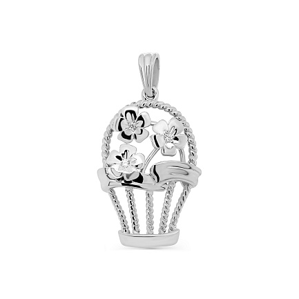 Подвеска из серебра с фианитами