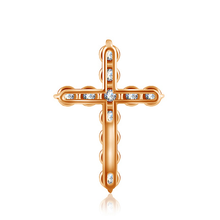 Колье из красного золота с бриллиантами, плетение якорное