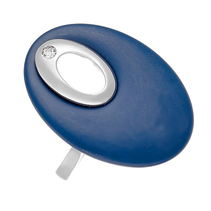 Кольцо из серебра с керамикой, фианитом