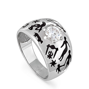 Кольцо из серебра с фианитом