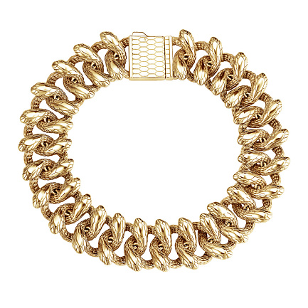 Браслет декоративный из серебра с позолотой