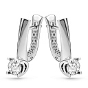 Серьги с английским замком из белого золота с бриллиантами