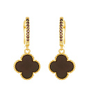 Серьги с английским замком из серебра с керамикой