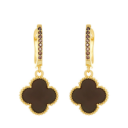 Серьги с английским замком из серебра с керамикой