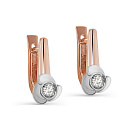 Серьги с английским замком из красного золота с бриллиантами