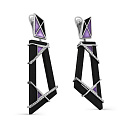 Серьги с английским замком из серебра с фианитами