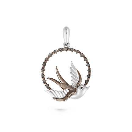 Подвеска из белого золота с бриллиантом