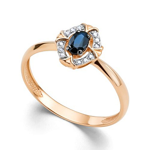 Кольцо из красного золота с бриллиантом