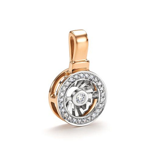 Подвеска из красного золота с бриллиантом