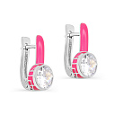 Серьги с английским замком из серебра с фианитами