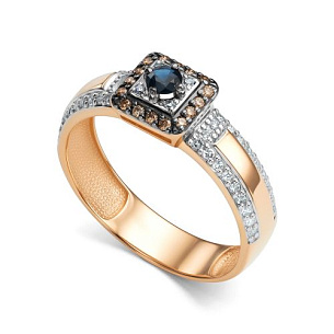 Кольцо из красного золота с бриллиантом