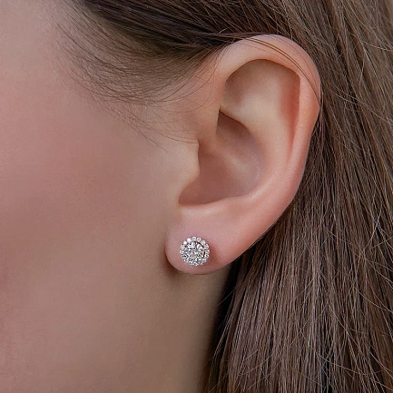 Серьги из белого золота с бриллиантами