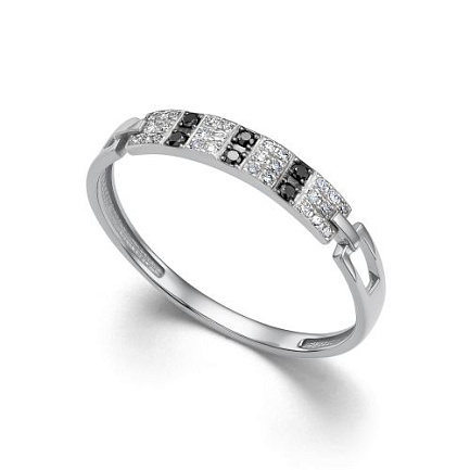 Кольцо из белого золота с бриллиантами