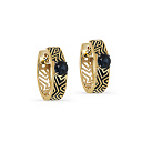 Серьги с английским замком из желтого золота с сапфирами