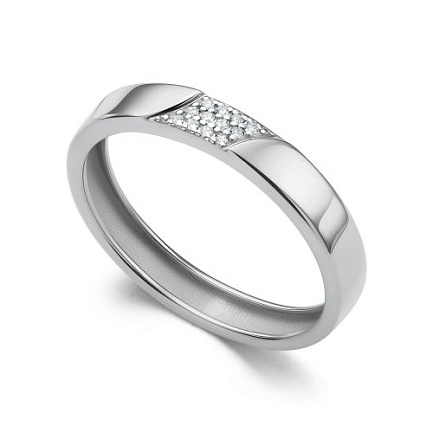 Кольцо из белого золота с бриллиантами