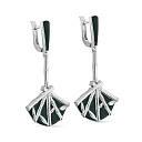 Серьги с английским замком из серебра с эмалью